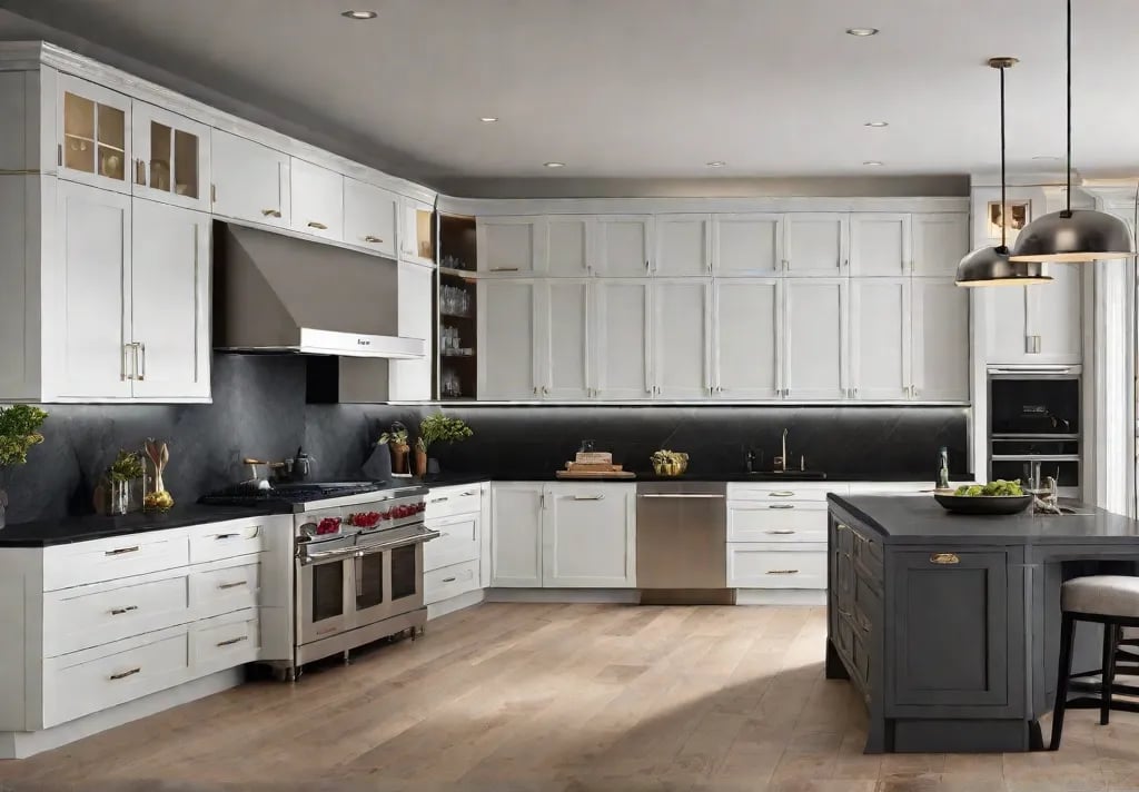 A side by side before and after image of a kitchen transformed by minimalism