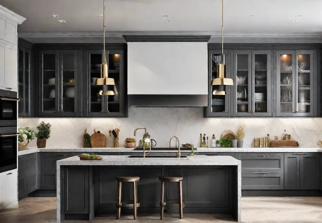 A side by side comparison of a kitchen before and after a makeover