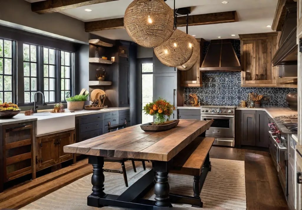 A snapshot of a homeowners rustic kitchen project featuring a reclaimed wood