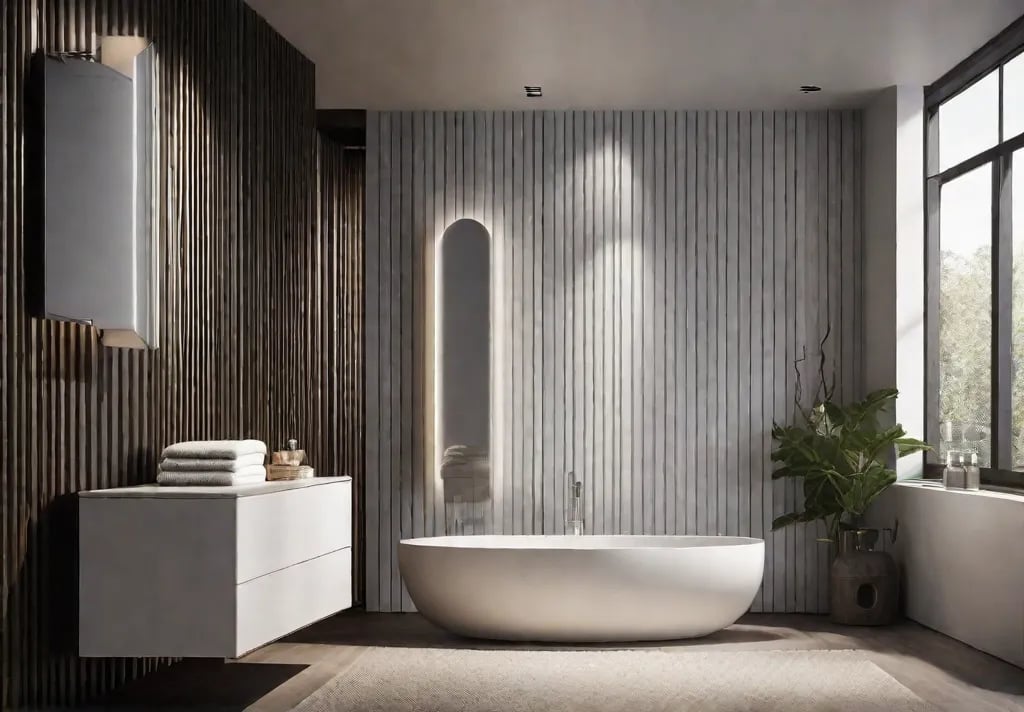 A towel bar with an integrated shelf above