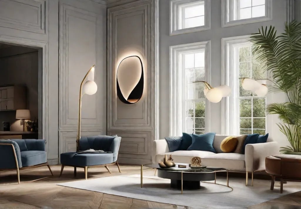 A visualization showing the app control setup process for pendant lights with