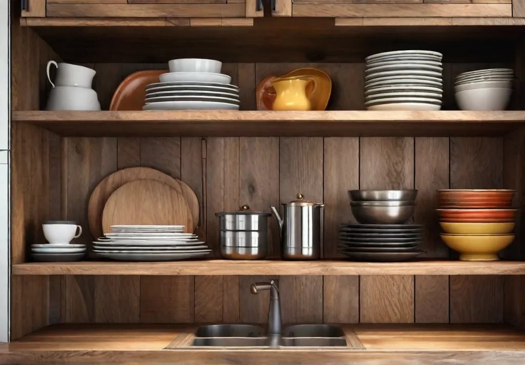 An organized kitchen cabinet with custom dividers