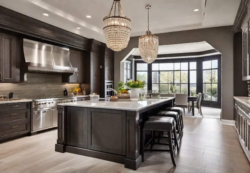 Beforeandafter images of a kitchen updated with modern lighting solutions highlighting the