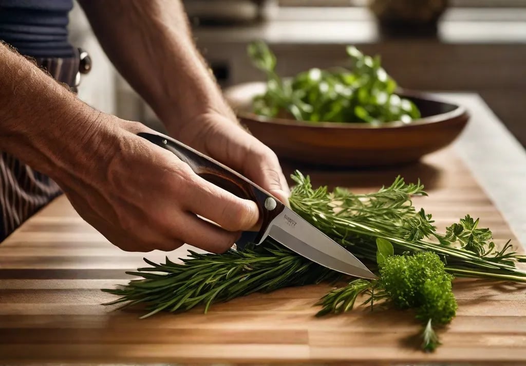 Close up of the intricate grain and texture on a well maintained butcher block island top