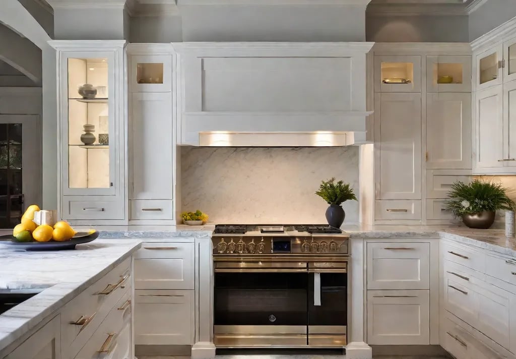 Undercabinet lighting casting a subtle yet colorful glow on a sleek marble