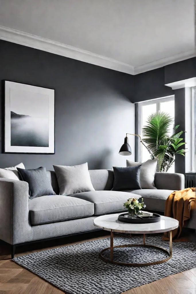 A Scandinavian living room with a minimalist design featuring cleanlined furniture a