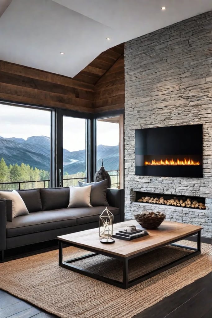 A Scandinavianinspired living room with a focus on natural materials including a