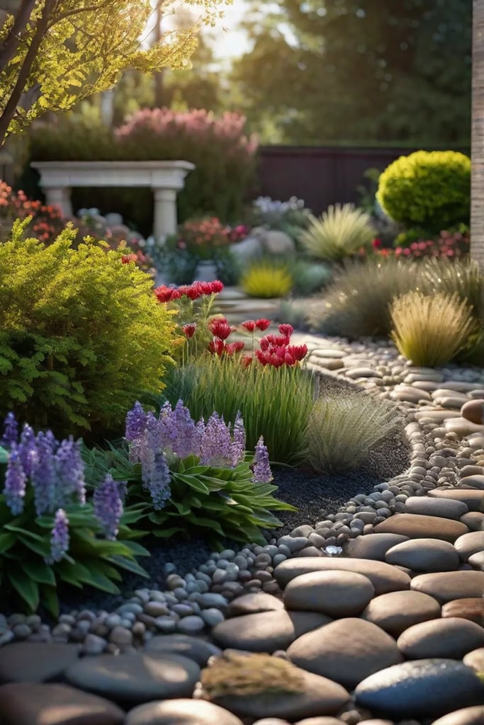 A beautifully designed rain garden in a lowlying area of a yard_resized
