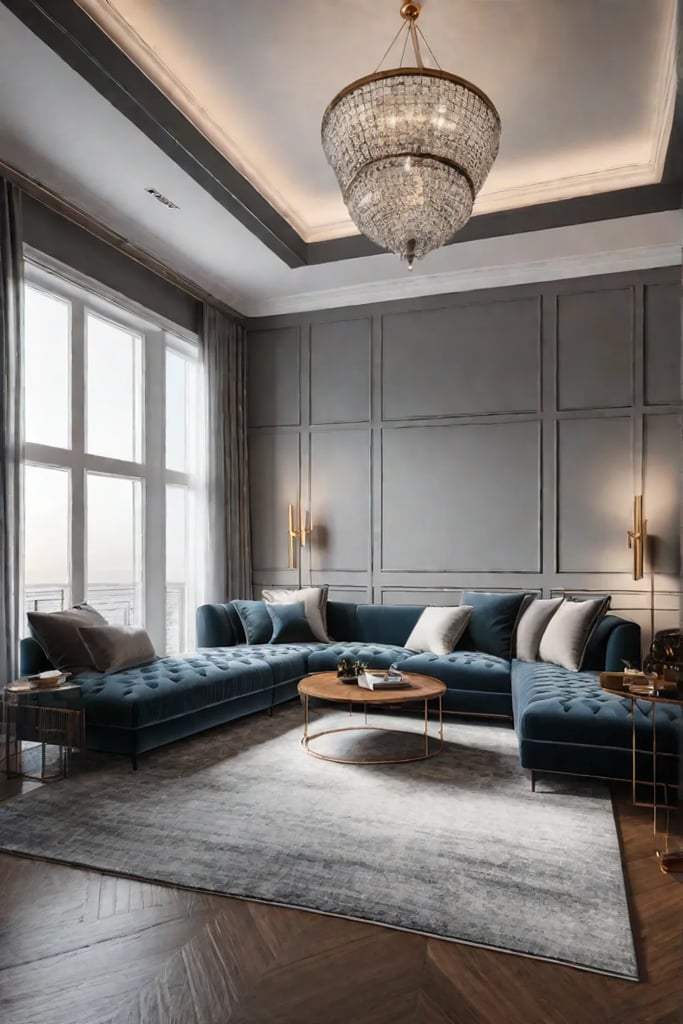 A cozy and intimate living room layout with a conversation area featuring