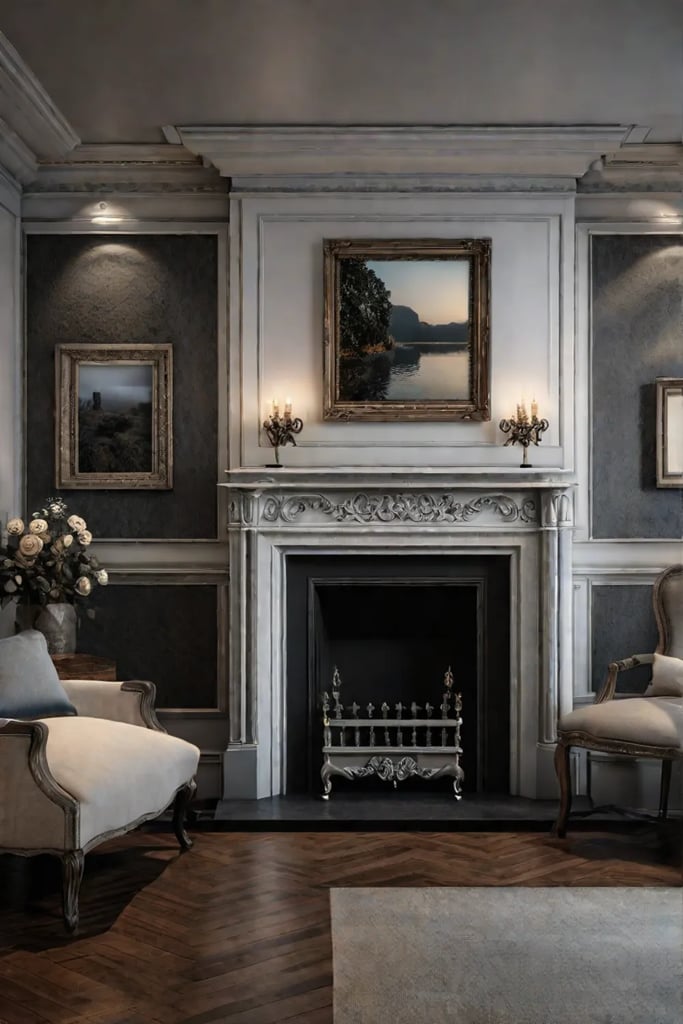 A living room gallery wall that celebrates vintage style with a curated