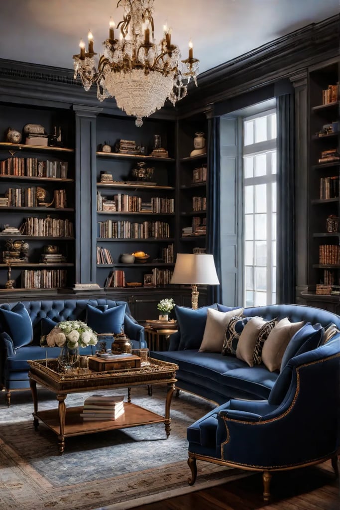 A living room with a timeless and elegant design featuring a comfortable