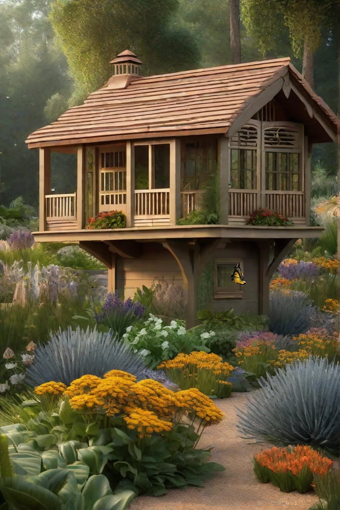 A lush ecofriendly oasis featuring a diverse range of native plants and_resized