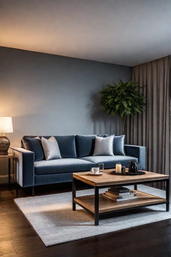 A welldesigned living room with a comfortable sofa a stylish coffee table