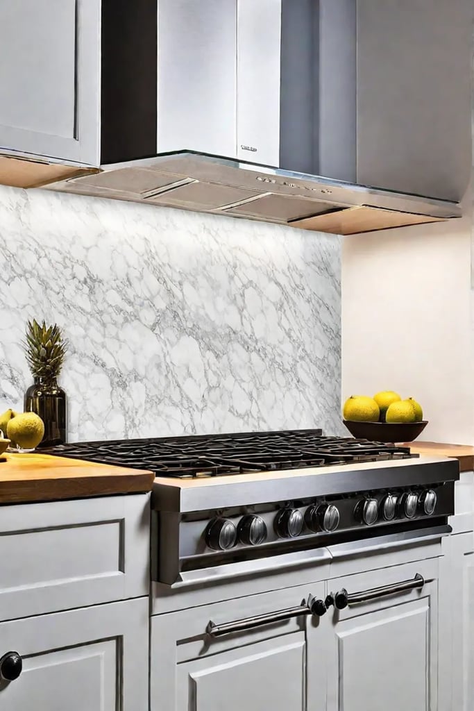 Completed peelandstick backsplash in kitchen