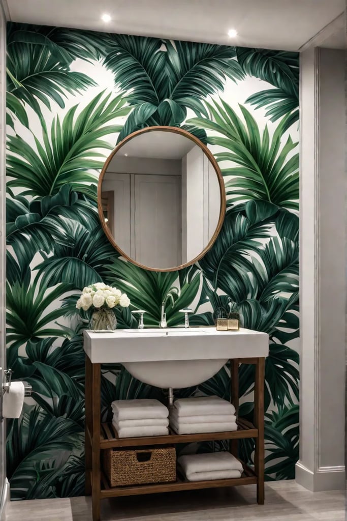 Dramatic wallpaper design in the bathroom