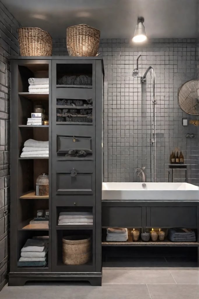 Interactive chalkboard wall in a family bathroom allowing for fun messages and