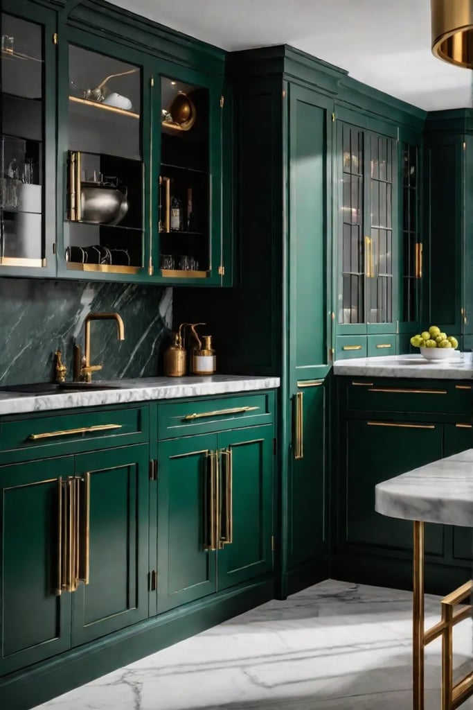 Luxurious jeweltoned kitchen