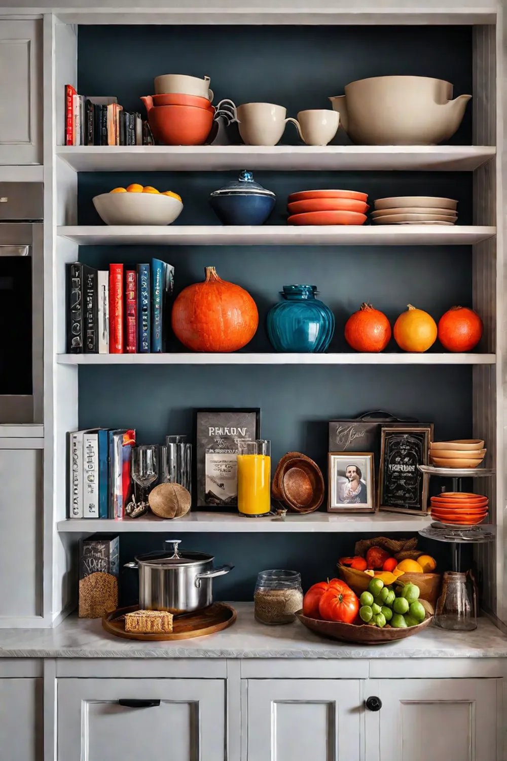 Open kitchen shelving