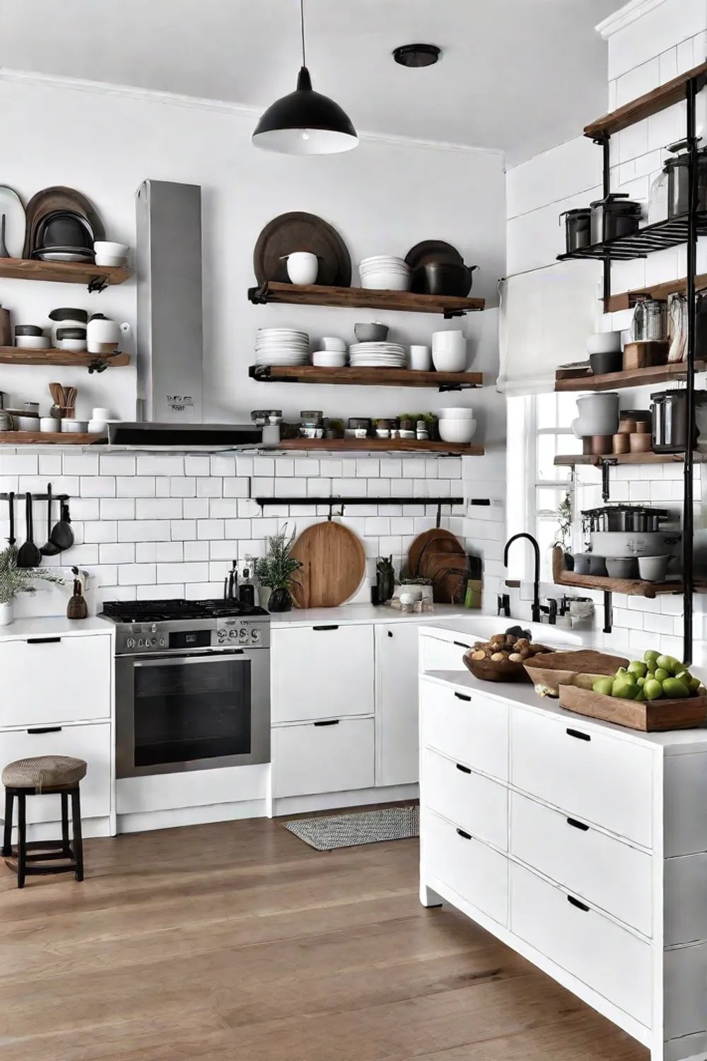 Organized kitchen wall space