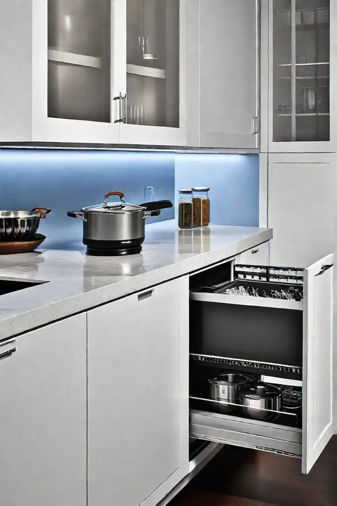 Pullout cabinet storage