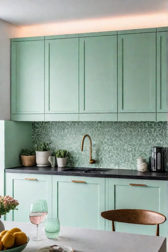 Soothing pasteltoned kitchen