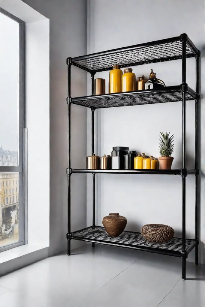Vertical storage shelves