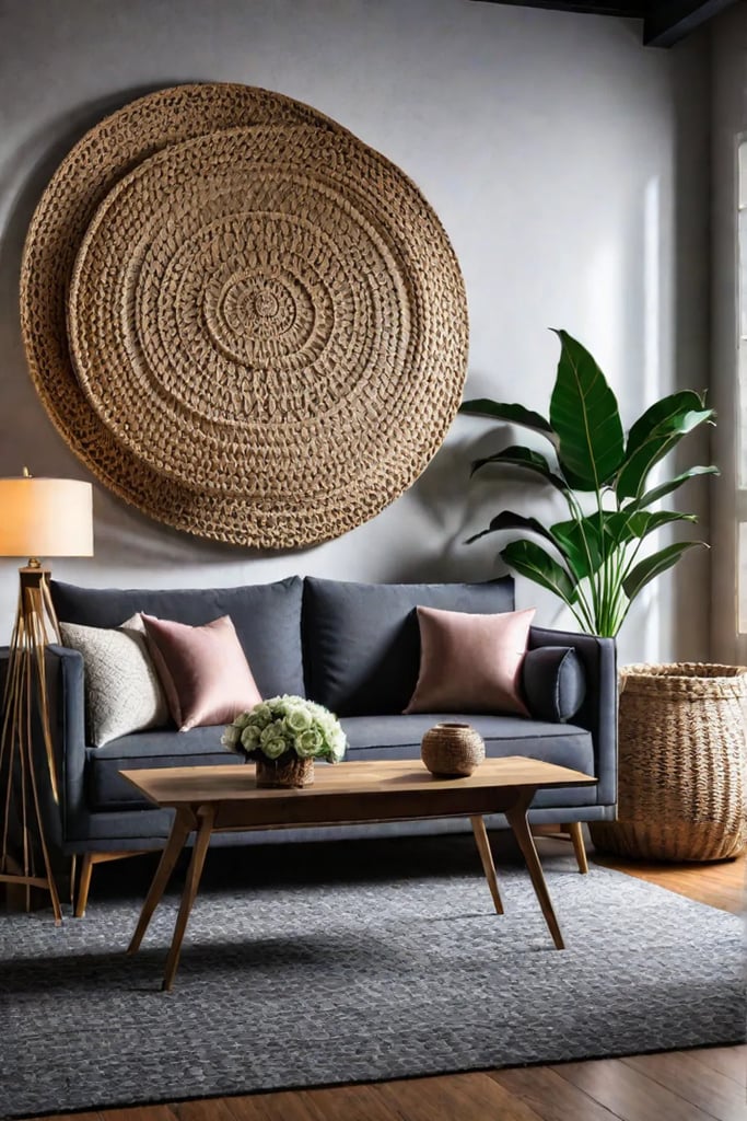 a living room wall adorned with a harmonious mix of textured wall