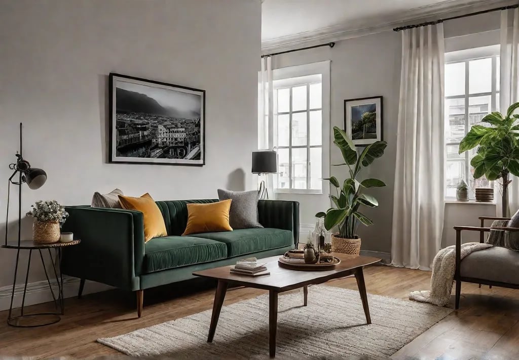 A cozy apartment living room transformed with thrifted finds and DIY decorfeat