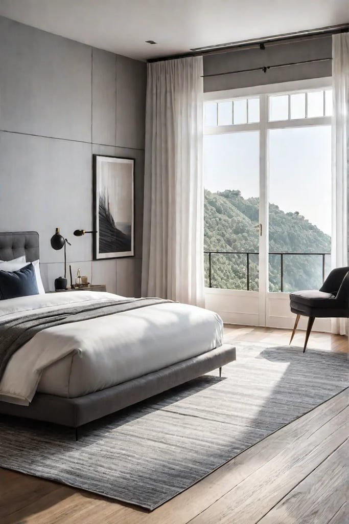 Airy bedroom with ample natural light and open space