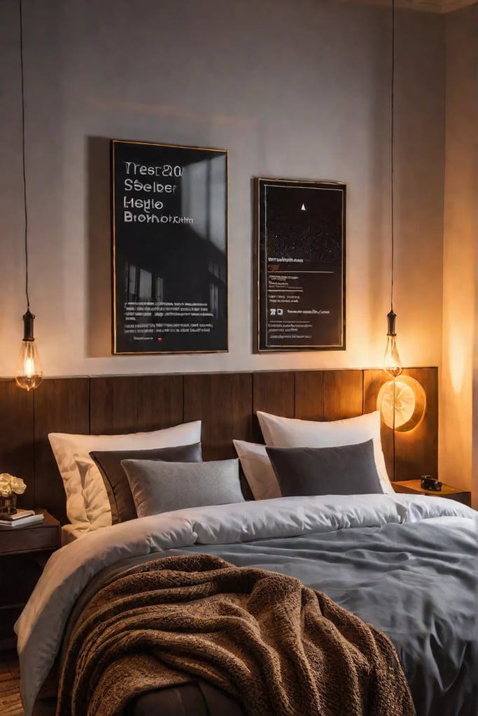 Bedroom with candlelit bedside table