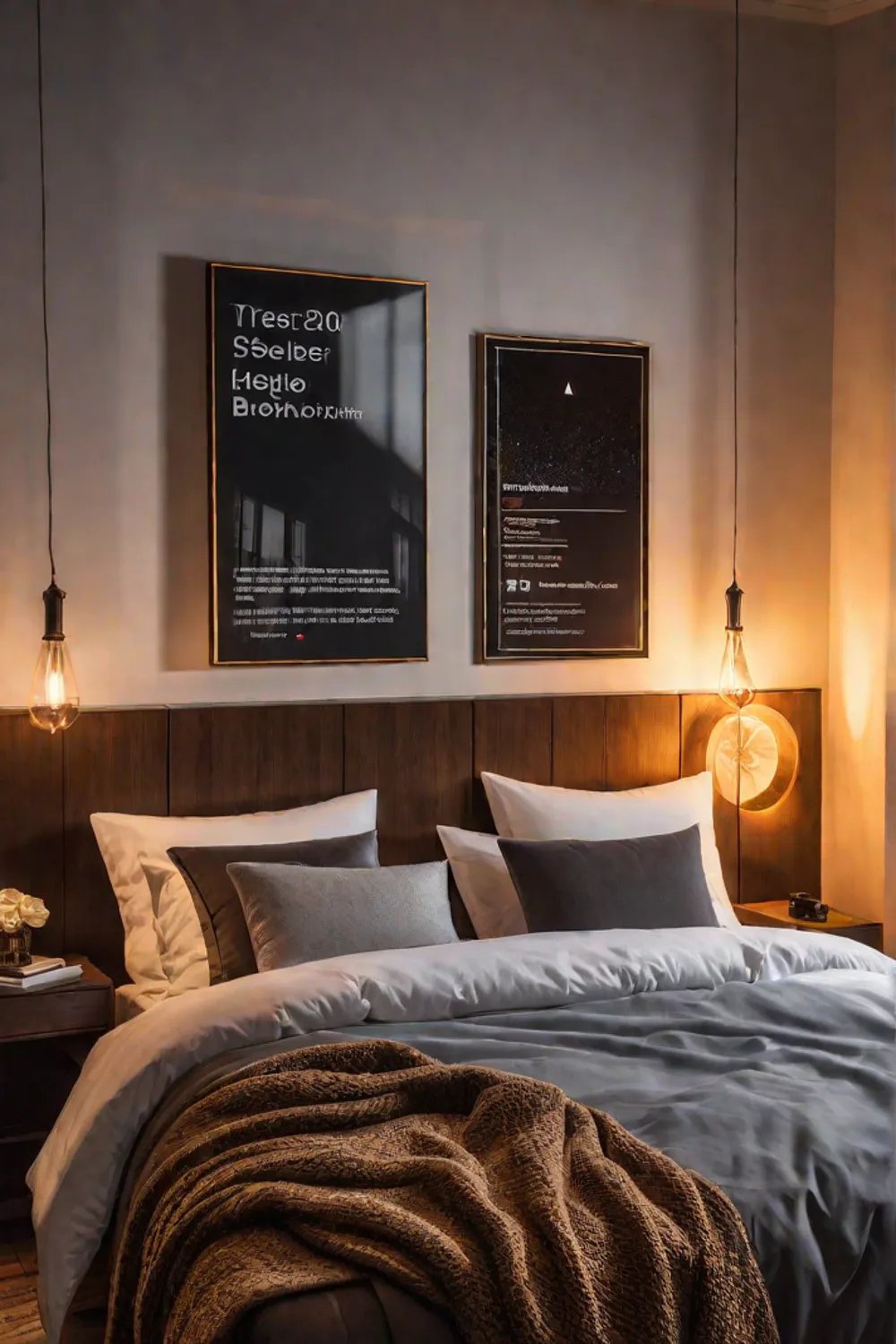 Bedroom with candlelit bedside table