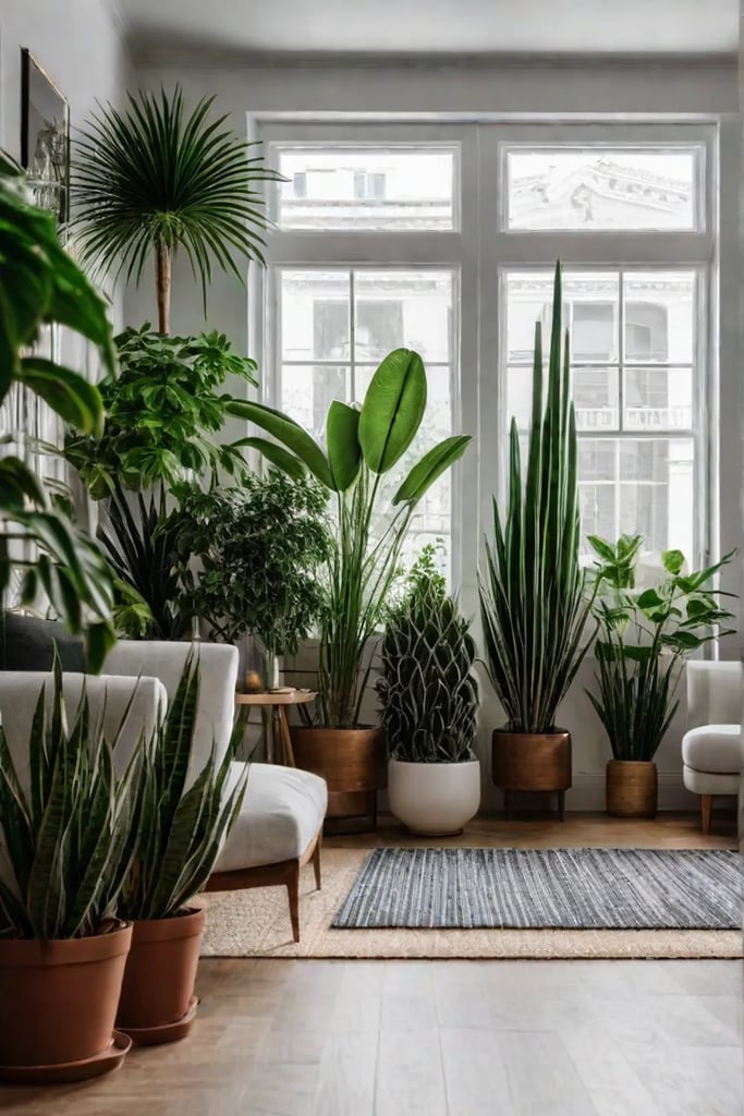 Bedroom with houseplants for a touch of nature and wellbeing