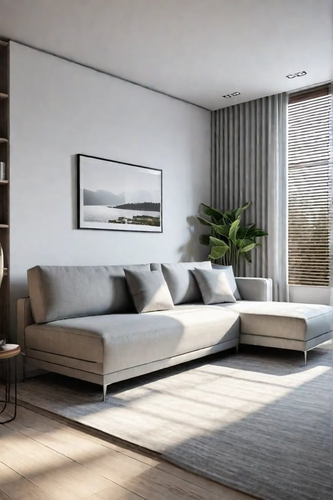 Bedroom with modular furniture and a convertible sofa bed