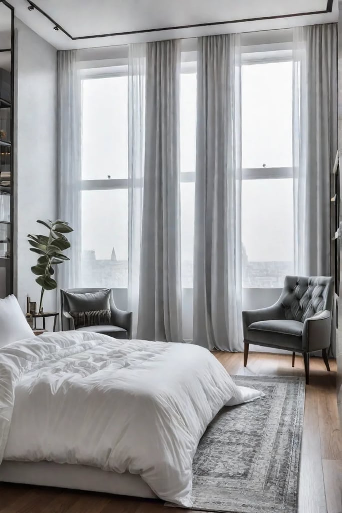 Bedroom with natural light and a mirror to enhance spaciousness