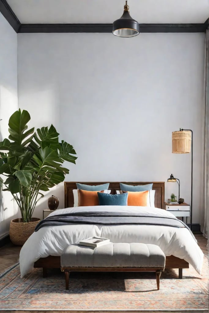 Bedroom with removable wall decals and personalized decor