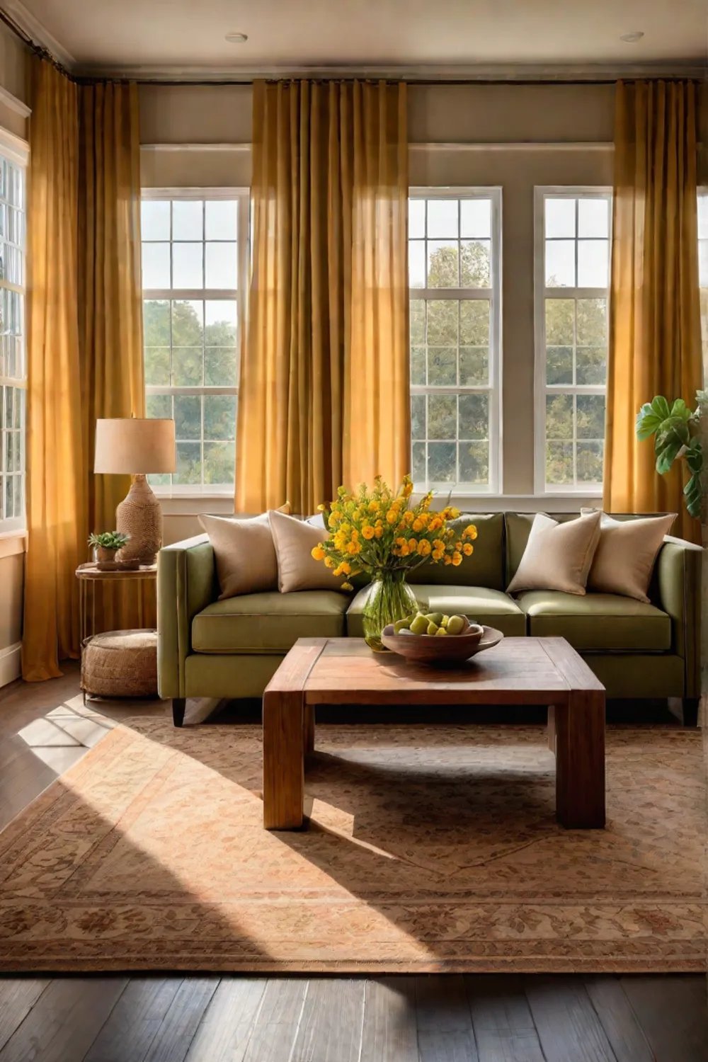 Beige living room with warm accents