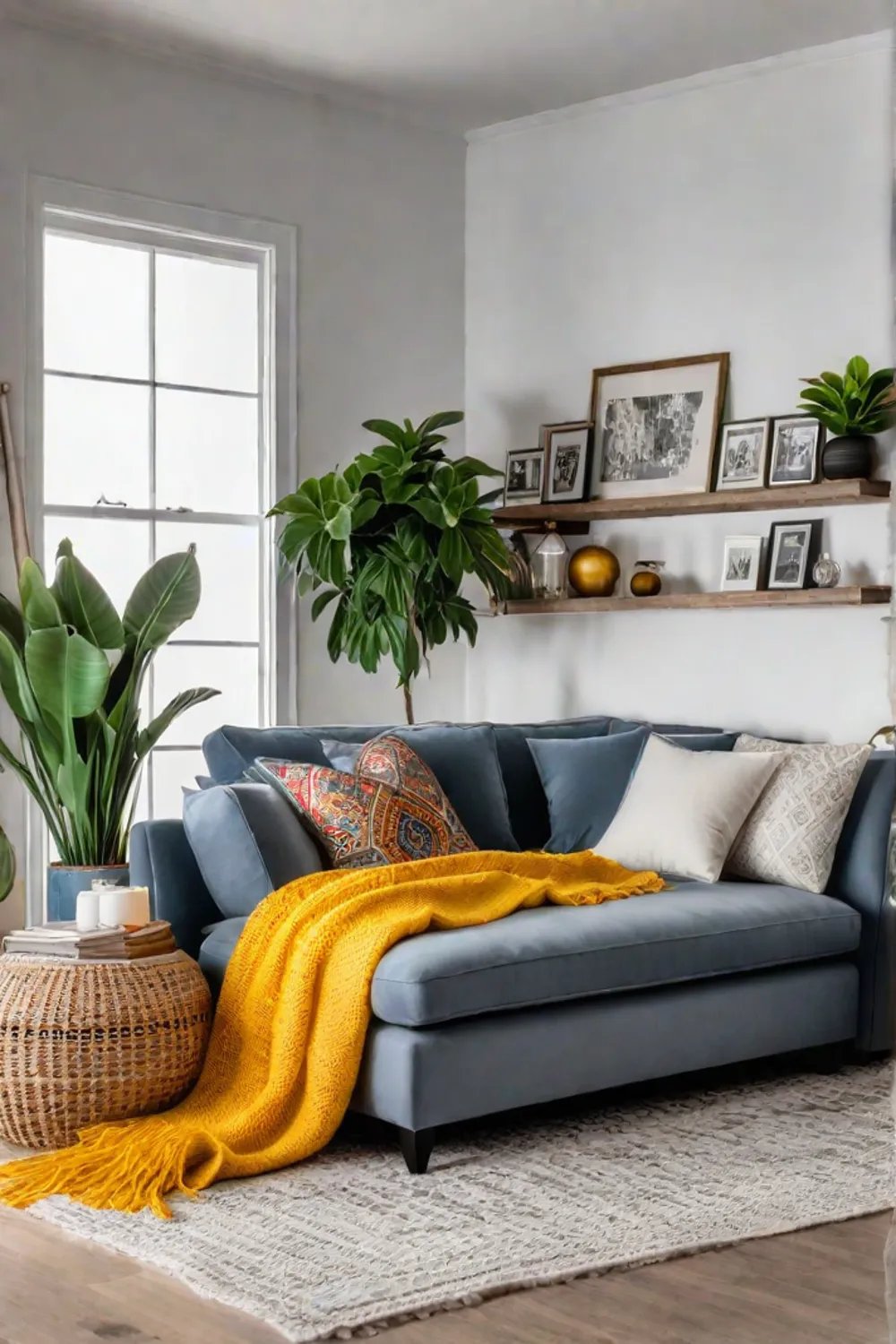 Bohemian living room with multifunctional furniture