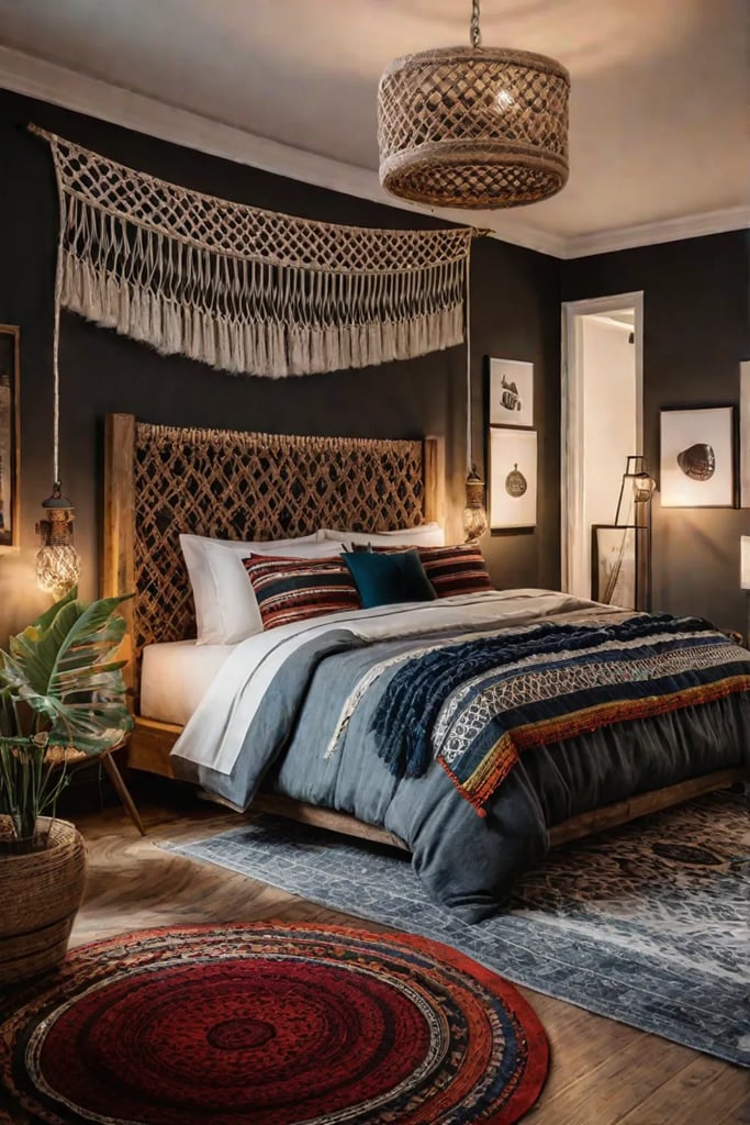 Bohemianinspired cozy bedroom