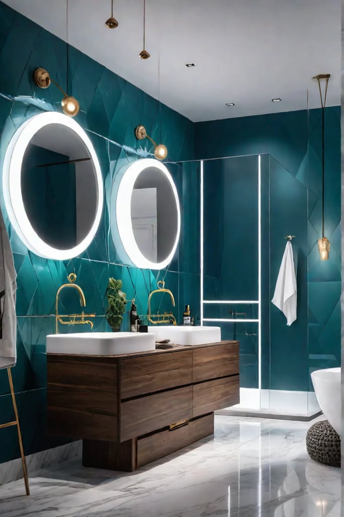 Bold and stylish bathroom with vibrant colors