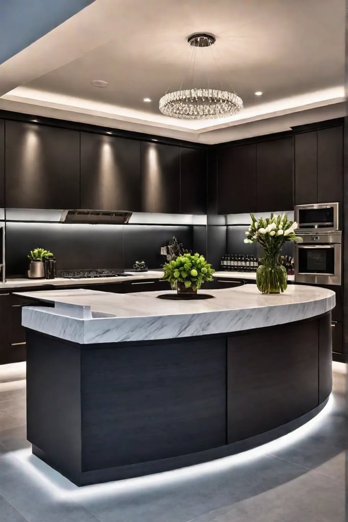 Circular kitchen island with central prep sink