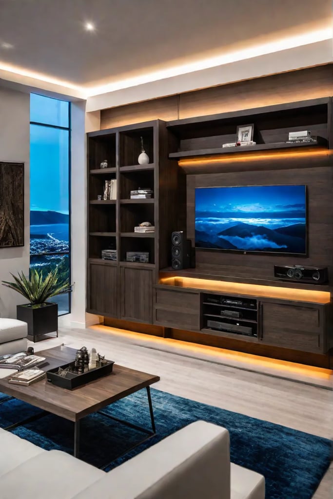 Clutterfree living space with media storage