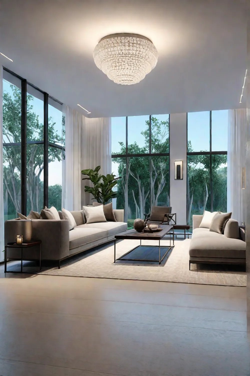 Contemporary living room with clean lines and neutral colors