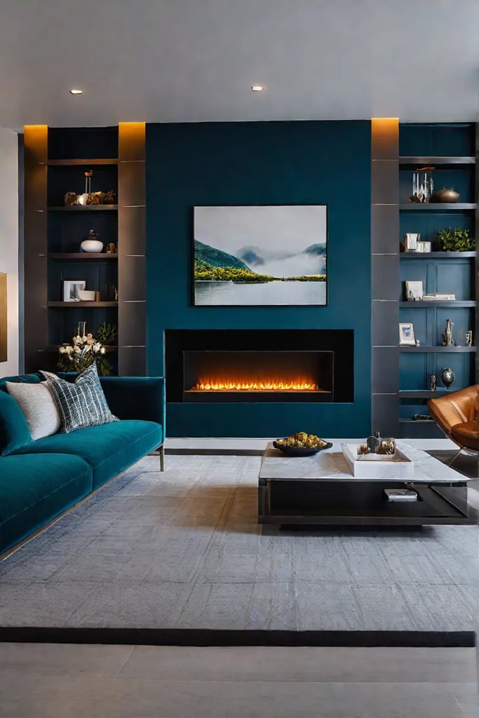 Contemporary living room with sleek lines