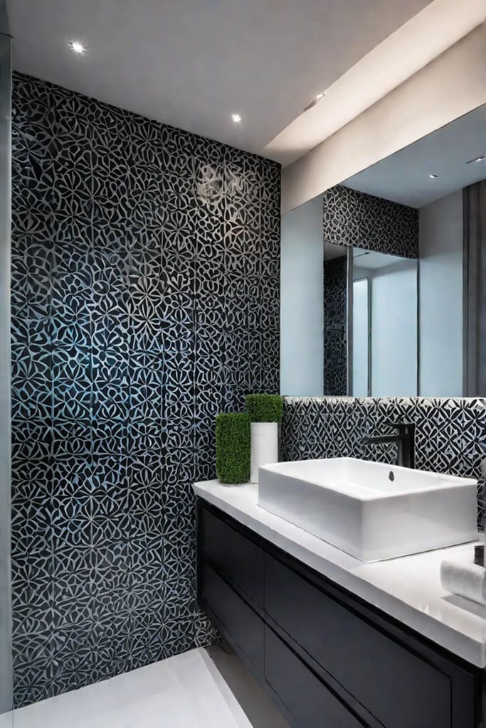 Contemporary small bathroom with sleek lines and hightech features