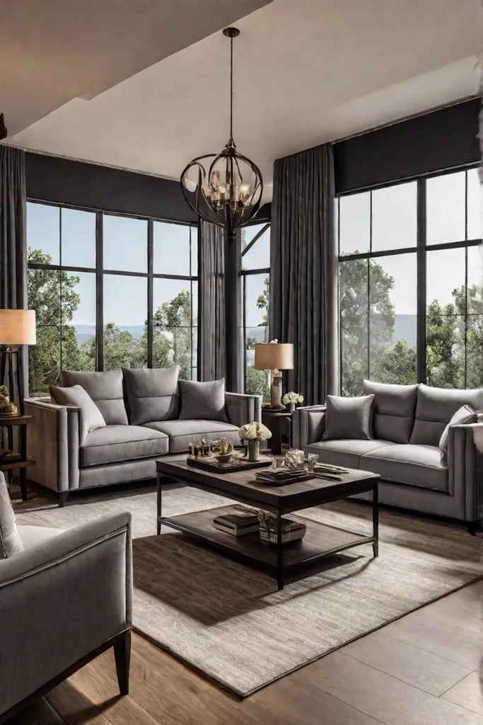 Cozy and inviting living room with plush fabrics