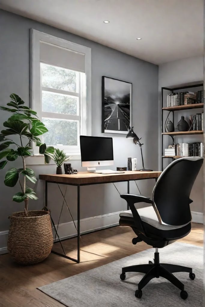 Cozy bedroom turned into a home office