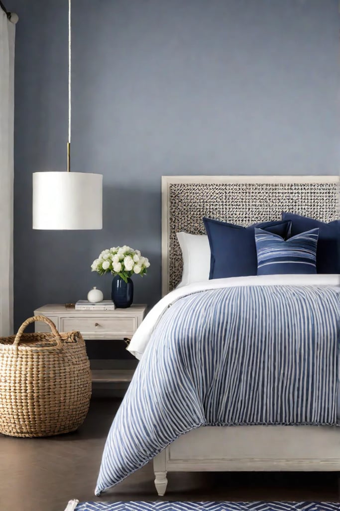Cozy bedroom with coastalinspired decor