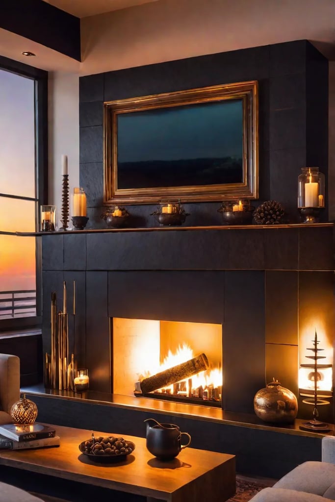 Cozy living room with fireplace