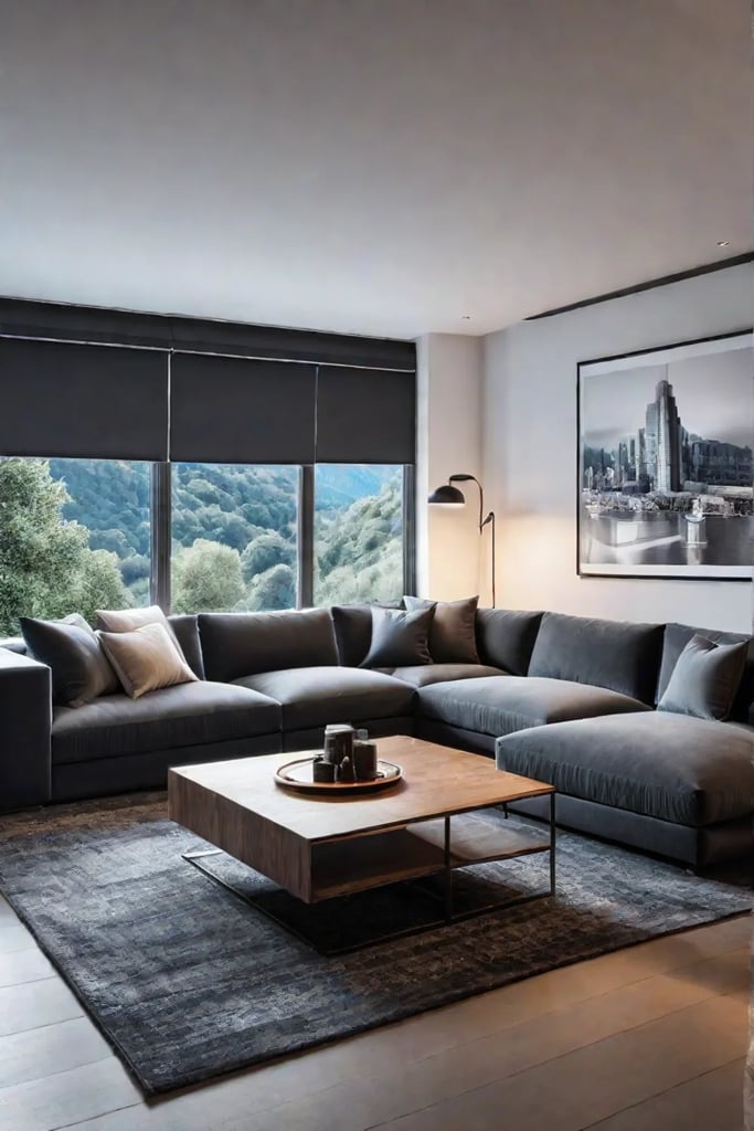 Cozy living room with sectional sofa