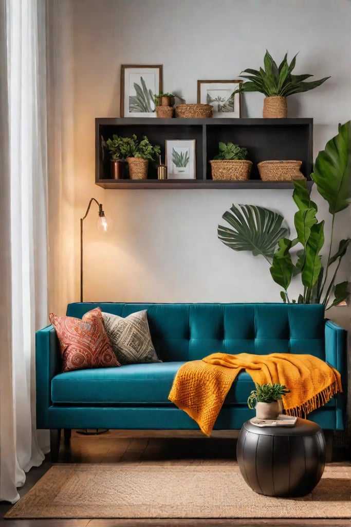 Cozy and eclectic design for a small living space